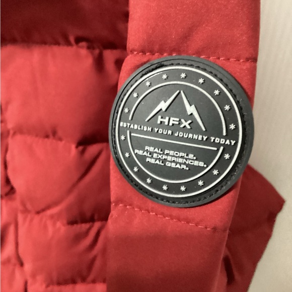 HFX Jacket Womens XL Long Full Zip Hooded Puffer Outdoors NWT Vegan - Picture 5 of 13